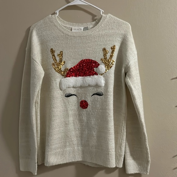 The Children's Place Other - Children’s place cream sweater festive reindeer